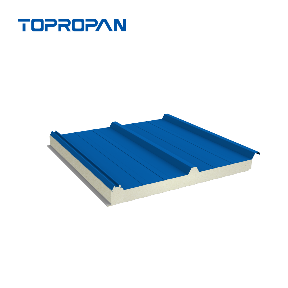 Panel sándwich de techo personalizado de 3 costillas PU/PUR/PIR