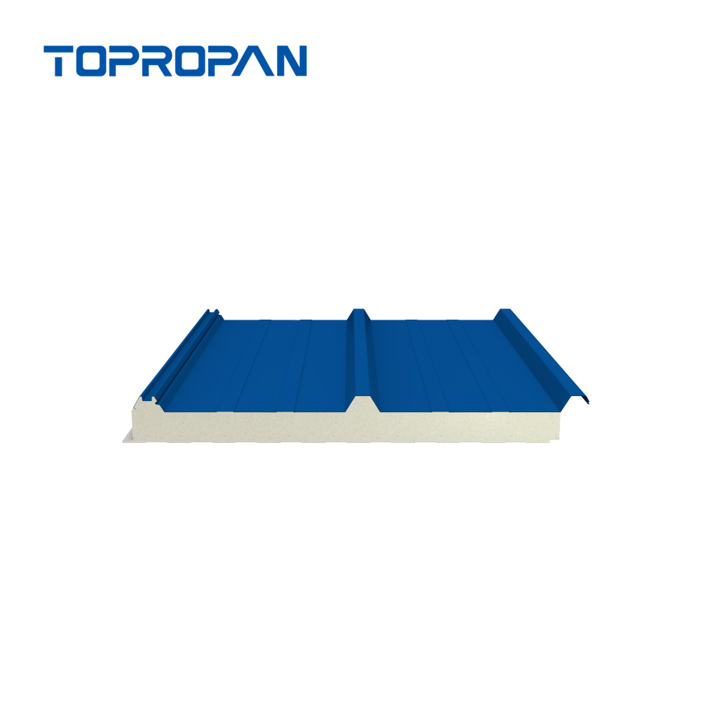 Panel sándwich de techo personalizado de 3 costillas PU/PUR/PIR