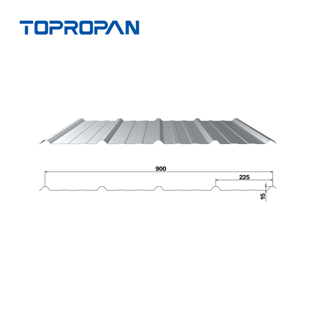 Panel metálico de pared perfilado de color YX15-225-900